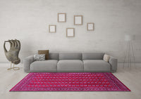 Machine Washable Oriental Pink Industrial Rug, wshurb1984pnk