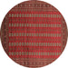 Round Machine Washable Oriental Brown Industrial Rug, wshurb1985brn