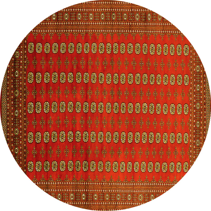 Round Oriental Yellow Industrial Rug, urb1985yw