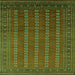 Square Machine Washable Oriental Green Industrial Area Rugs, wshurb1985grn