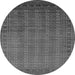 Round Machine Washable Oriental Gray Industrial Rug, wshurb1985gry