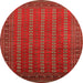 Round Machine Washable Oriental Orange Industrial Area Rugs, wshurb1985org