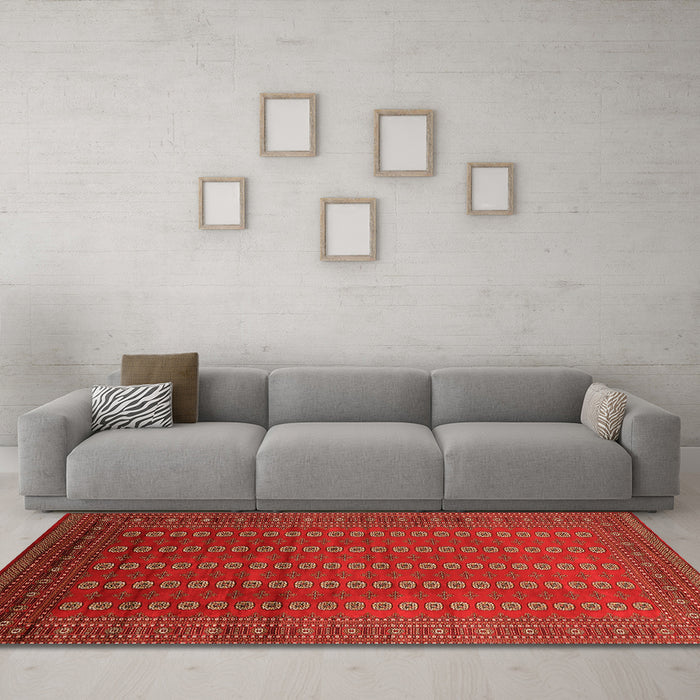 Machine Washable Oriental Orange Industrial Area Rugs in a Living Room, wshurb1985org