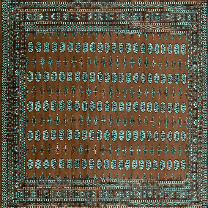 Square Oriental Turquoise Industrial Rug, urb1985turq