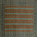 Square Oriental Turquoise Industrial Rug, urb1985turq