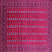 Square Machine Washable Oriental Pink Industrial Rug, wshurb1985pnk