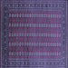 Square Machine Washable Oriental Blue Industrial Rug, wshurb1985blu