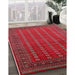 Mid-Century Modern Red Oriental Rug in Family Room, urb1985