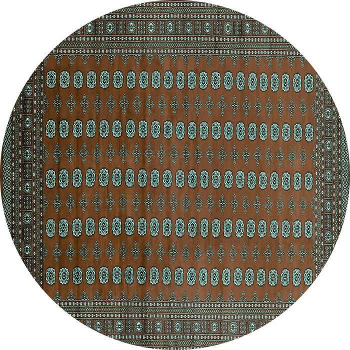 Round Machine Washable Oriental Turquoise Industrial Area Rugs, wshurb1985turq