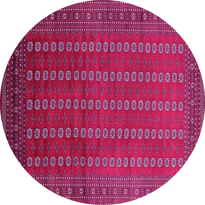 Round Machine Washable Oriental Pink Industrial Rug, wshurb1985pnk
