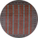 Round Oriental Light Blue Industrial Rug, urb1985lblu