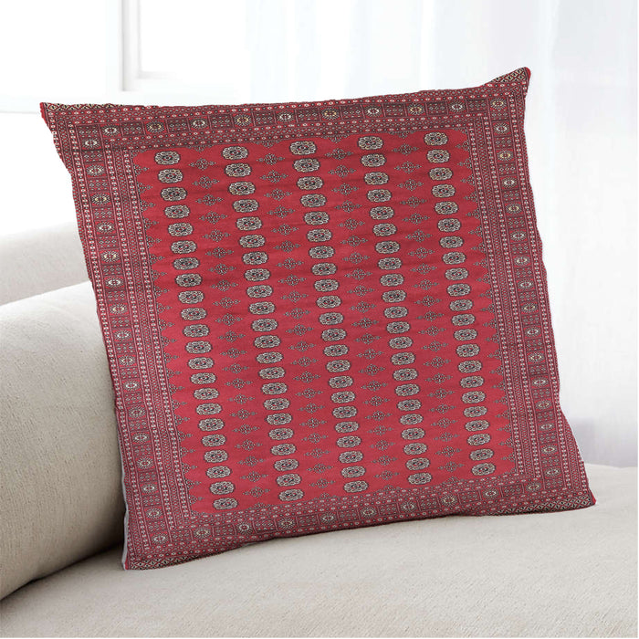 Lifestyle Image of Mid-Century Modern Urban Square Red Throw Pillow, 18 inch by 18 inch, pwurb1985