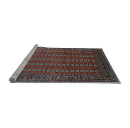 Sideview of Machine Washable Oriental Light Blue Industrial Rug, wshurb1985lblu