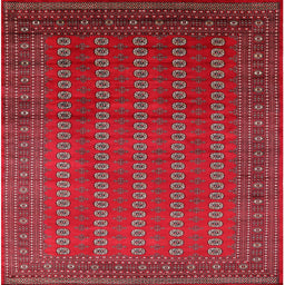 Square Mid-Century Modern Red Oriental Rug, urb1985