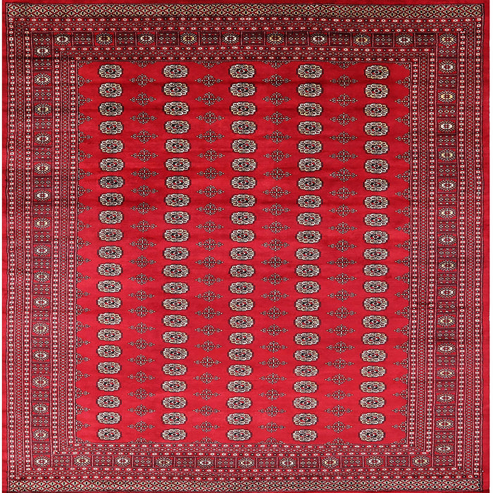 Square Mid-Century Modern Red Oriental Rug, urb1985