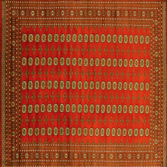 Square Machine Washable Oriental Yellow Industrial Rug, wshurb1985yw