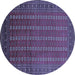 Round Oriental Blue Industrial Rug, urb1985blu