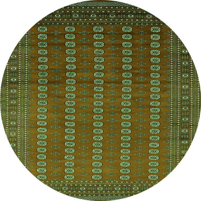 Round Oriental Green Industrial Rug, urb1985grn