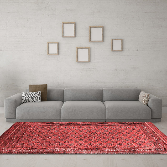 Industrial Red Washable Rugs