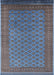 Mid-Century Modern Koi Blue Oriental Rug, urb1986