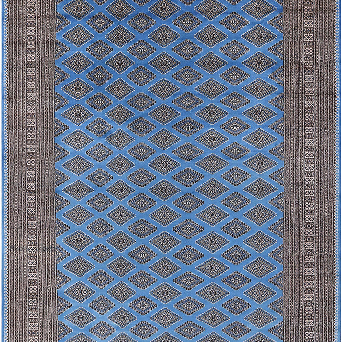 Mid-Century Modern Koi Blue Oriental Rug, urb1986