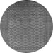 Round Oriental Gray Industrial Rug, urb1986gry