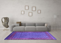 Machine Washable Oriental Purple Industrial Rug, wshurb1986pur