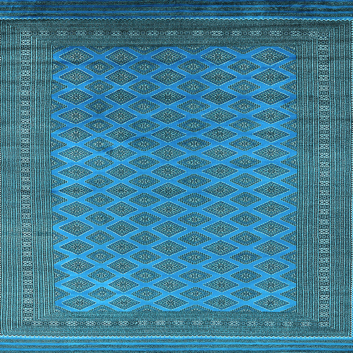 Square Machine Washable Oriental Light Blue Industrial Rug, wshurb1986lblu