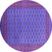 Round Machine Washable Oriental Purple Industrial Area Rugs, wshurb1986pur