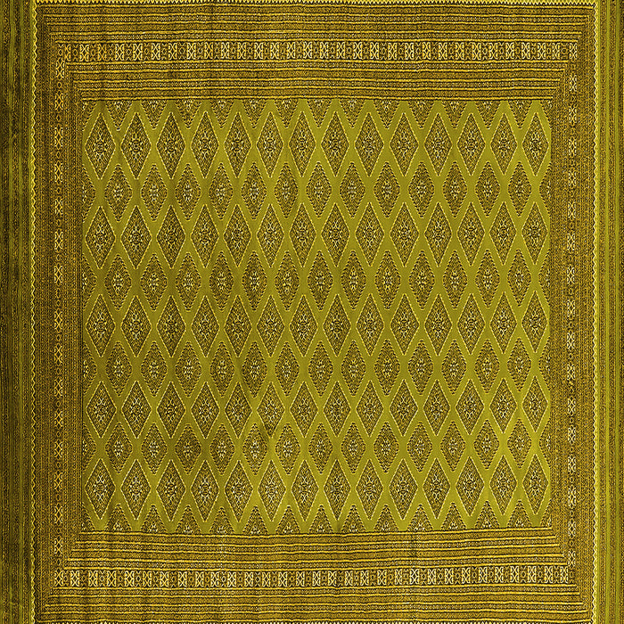 Square Machine Washable Oriental Yellow Industrial Rug, wshurb1986yw