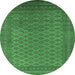 Round Oriental Emerald Green Industrial Rug, urb1986emgrn