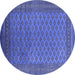 Round Oriental Blue Industrial Rug, urb1986blu