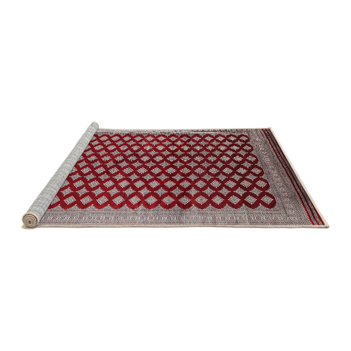 Sideview of Machine Washable Industrial Modern Red Rug, wshurb1987