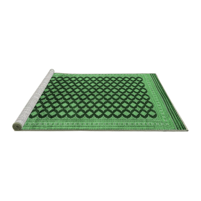 Sideview of Machine Washable Oriental Emerald Green Industrial Area Rugs, wshurb1987emgrn
