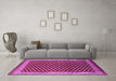 Machine Washable Oriental Pink Industrial Rug in a Living Room, wshurb1987pnk