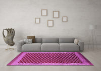 Machine Washable Oriental Pink Industrial Rug, wshurb1987pnk