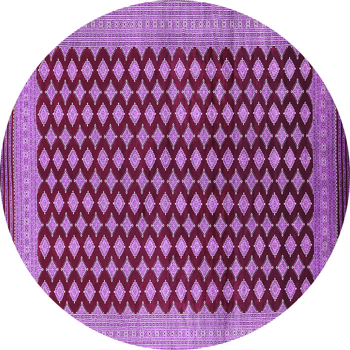 Round Machine Washable Oriental Purple Industrial Area Rugs, wshurb1987pur