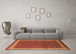 Machine Washable Oriental Orange Industrial Area Rugs in a Living Room, wshurb1987org