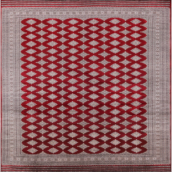 Square Machine Washable Industrial Modern Red Rug, wshurb1987