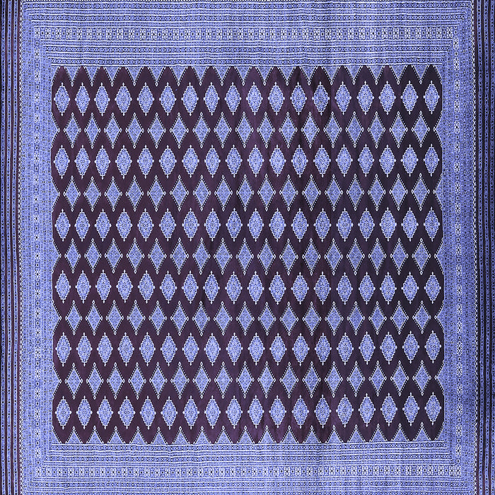 Square Oriental Blue Industrial Rug, urb1987blu