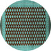 Round Oriental Turquoise Industrial Rug, urb1987turq
