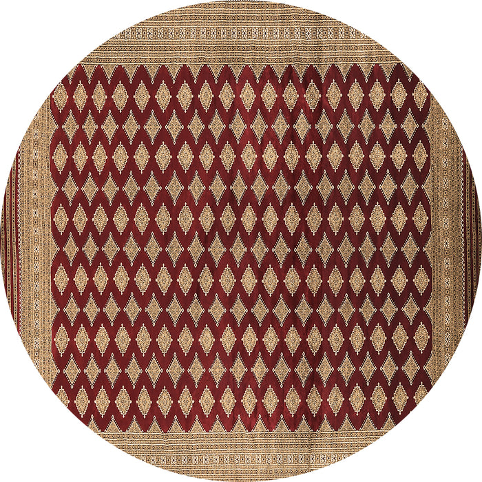Round Oriental Brown Industrial Rug, urb1987brn