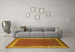 Machine Washable Oriental Yellow Industrial Rug in a Living Room, wshurb1987yw