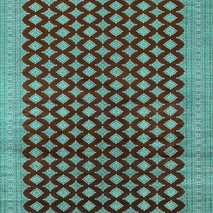 Machine Washable Oriental Turquoise Industrial Area Rugs, wshurb1987turq