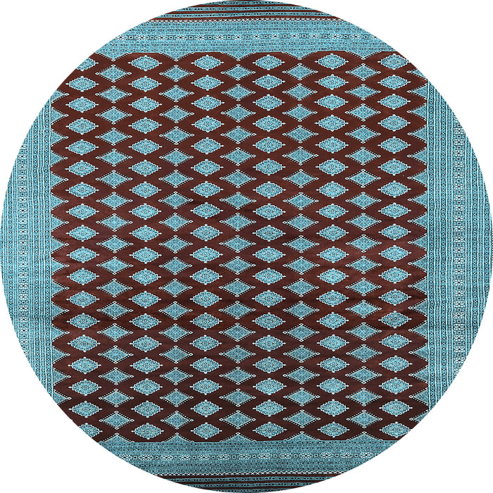 Round Oriental Light Blue Industrial Rug, urb1987lblu