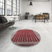 Round Machine Washable Industrial Modern Red Rug in a Office, wshurb1987