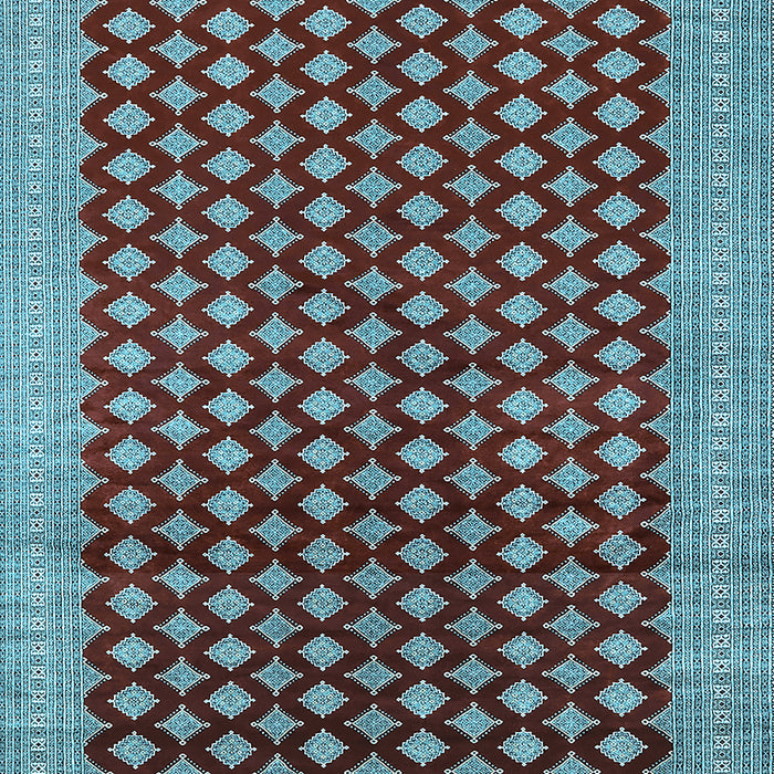 Machine Washable Oriental Light Blue Industrial Rug, wshurb1987lblu
