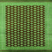 Square Machine Washable Oriental Green Industrial Area Rugs, wshurb1987grn