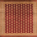 Square Machine Washable Oriental Orange Industrial Area Rugs, wshurb1987org