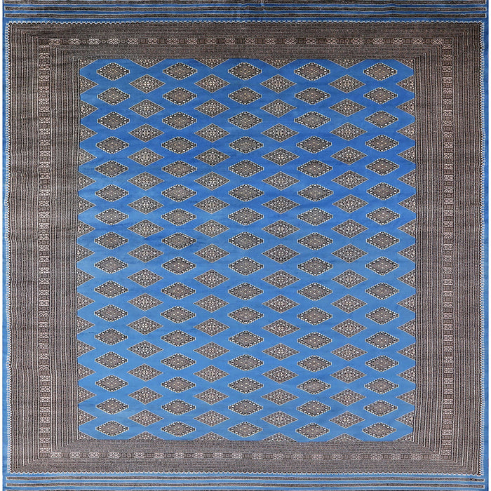 Square Machine Washable Industrial Modern Koi Blue Rug, wshurb1988